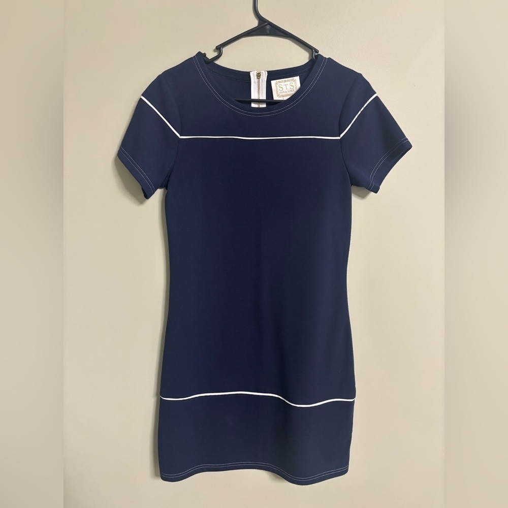 Sail To Sable Navy Size XS Mini Dress Short Sleeve Nautical Resort Yacht